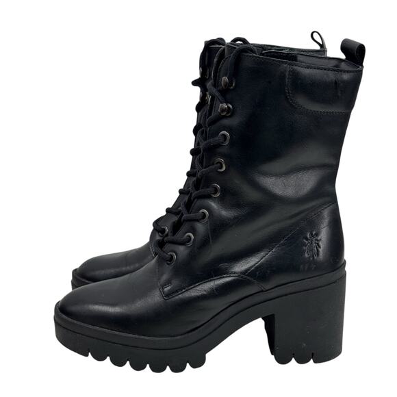 Fly London Tiel Combat Boot EU 40 US 9 Women's Leather Lace Up Platform Lug Sole - Picture 4 of 10